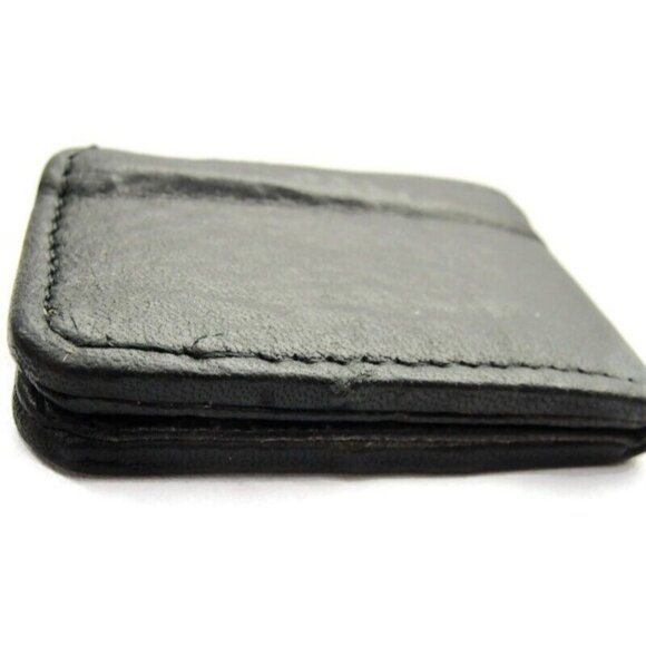 Black Leather Magnetic Money Clip Wallet Credit Card Cash ID Holder - Picture 8 of 8